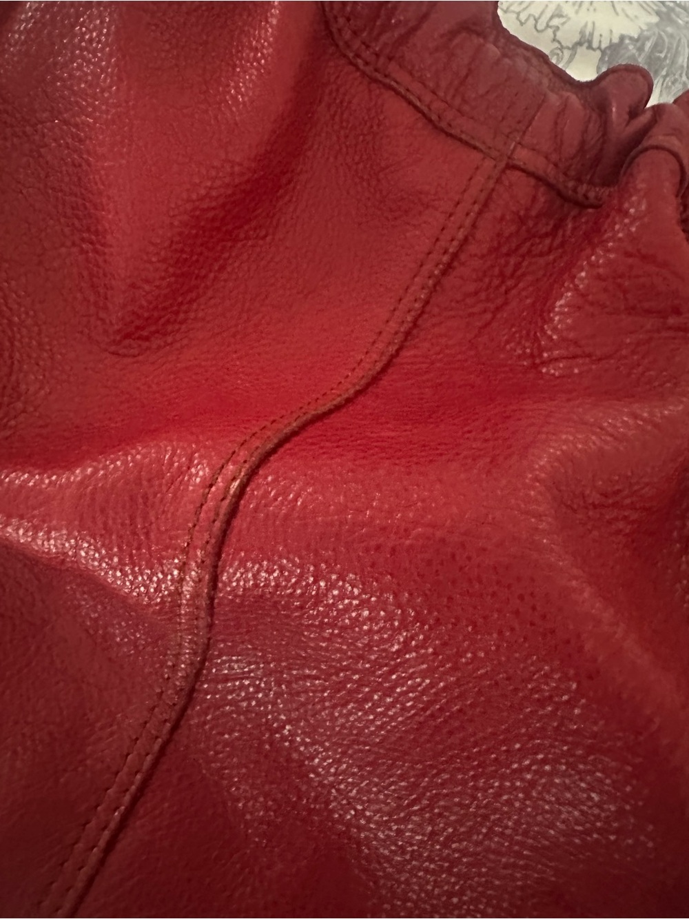 Lucky Brand Red Leather Drawstring Hobo with Fringe - Picture 4 of 11